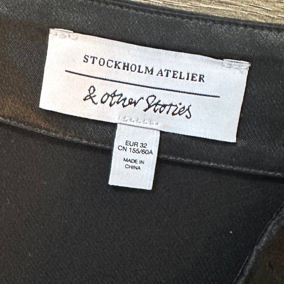 & Other Stories satin slip midi skirt in black - Picture 3 of 3